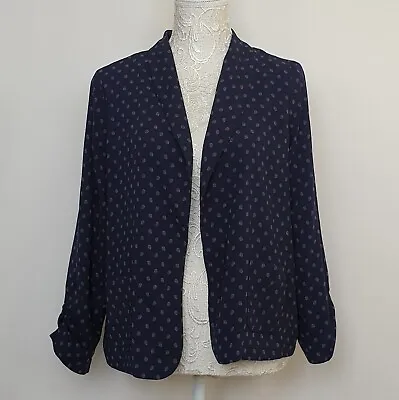 Buy New Look Flower Blazer Navy Women UK 12 Casual Going Out Party  • 19.99£