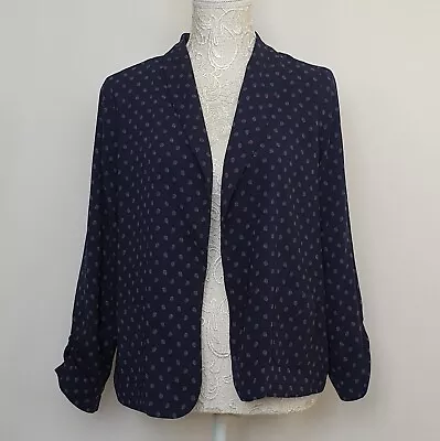 Buy New Look Flower Blazer Navy Women UK Size 12 Casual Going Out Party  • 19.99£