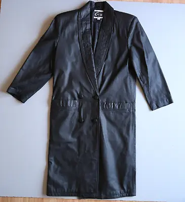 Buy Vtg G-III Global Identity Leather Jacket Womens Medium Black Long 90s Petite • 93.55£