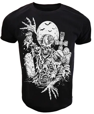Buy Zombie Rising Graveyard Horror T Shirt Mens Gothic Rock Punk Goth • 11.95£