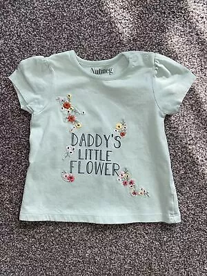 Buy NUTMEG “daddys Little Flower” Baby Girl Tshirt 0-3 Months • 2£