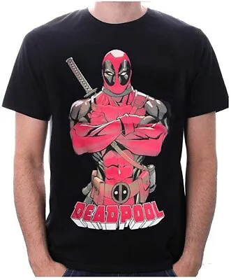 Buy Deadpool Pose, Mens, Black, T-shirt, Medium • 7.35£