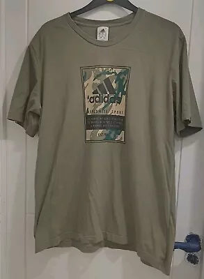 Buy ADIDAS Mens Graphic T-Shirt Top XL Khaki Green Cotton Camouflage  • 7.99£