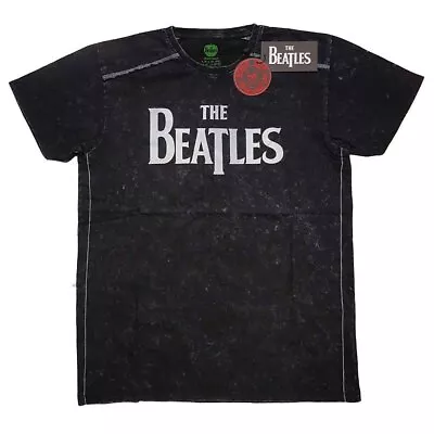 Buy Black Snow Wash The Beatles Drop T Logo Official Tee T-Shirt Mens Unisex • 17.13£