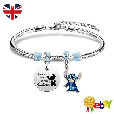 Buy Lilo And Stitch Charm Bracelet Cute Cartoon Womens Kids Childrens Girls Jewelry • 1.99£