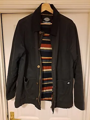Buy Dickies Coat Men’s Medium - Black Jean Denim Blanket Lined Chore Jacket • 50£