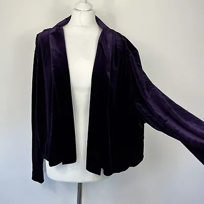 Buy Kaleidoscope Velvet Cardigan Size 30 Deep Purple Velvet Edge To Edge Occasion • 25£