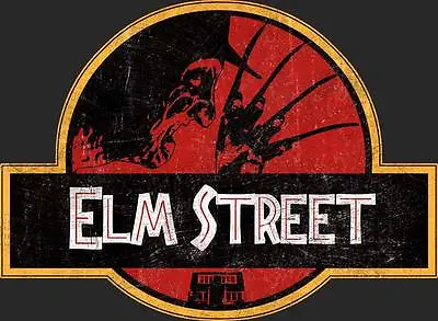 Buy Nightmare On Elm Street Jurassic Park Mash Up Horror Movie T-shirt • 16.99£