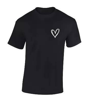 Buy Hand Drawn Heart Lb Mens T Shirt Cute Fashion Summer Love Design Funny Top • 7.99£