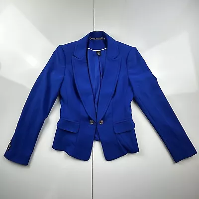 Buy White House Black Market Royal Blue Polyester Spandex Jacket Hook - Pockets Sz 2 • 33.77£