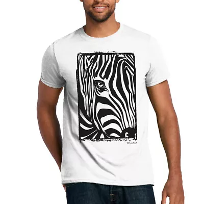 Buy Zebra T-shirt Optical Illusion Mono Chrome Animals Zoo White With Black Stripes  • 14.99£