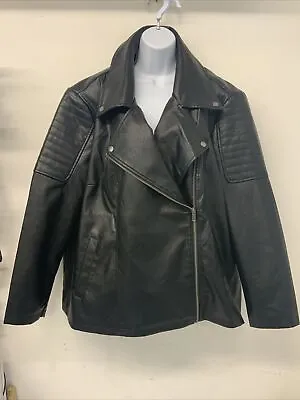 Buy Noisy May Leather Look Biker Jacket Size XXL New With Tags • 24.95£