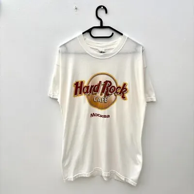 Buy Vintage Hard Rock Cafe Moscow White T-shirt Medium • 14.99£
