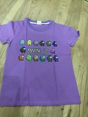 Buy Among Us Children Unisex T-shirt - Purple - Size 140cm - (7-8 Yrs) • 4.50£