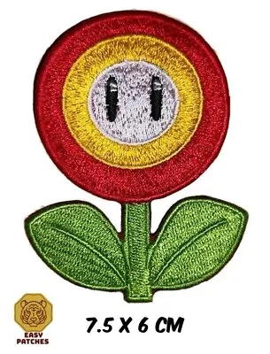 Buy Nintendo Super Mario World Fire Flower Logo Embroidered Iron On Patch • 2.49£