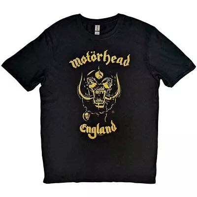 Buy Officially Licensed Motorhead England Classic Gold Mens Black T Shirt ClassicTee • 14.50£