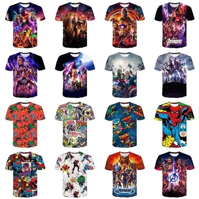 Buy Unisex 3D Marvel Avengers Superhero Costume Casual Short Sleeve T-Shirt  Tee Top • 10.75£