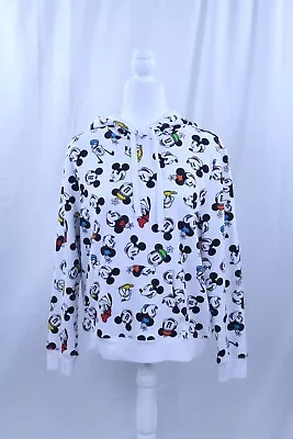 Buy Disney Hoodie Sweatshirt All Over Face Print Mickey Minnie Donald Goofy Large • 38.42£