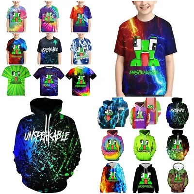 Buy Kids Boys Unspeakable Casual Short Sleeve T-shirt Hoodies Sweatshirt Jumper Tops • 12.59£