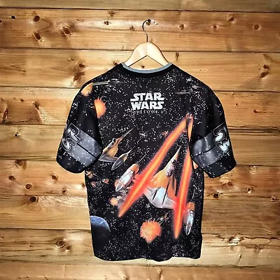 Buy 90s Star Wars Episode 1 Movie Promo AOP T Shirt Tee Top Mens Vintage Vtg Rare • 69.99£