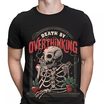 Buy Death By Overthinking Funny Skull Gift Horror Scary Mens T-Shirts Tee Top #D6 • 13.49£