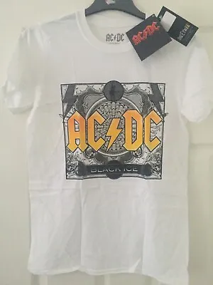 Buy AC/DC  Black Ice White Men's T-Shirt OFFICIAL MECHANDISE SIZE SMALL BNWT • 6£