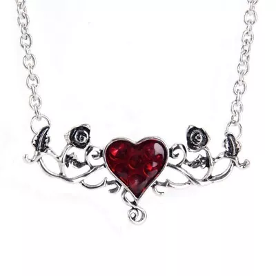 Buy Stunning Gothic Vampire Heart Necklace Red Teardrop Halloween Jewellery Gift • 5.99£