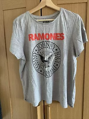 Buy Primark Womens Ramones T-shirt - Size Xl 18-20 - Grey • 5.50£