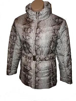 Buy Klass Womens Padded Jacket Size XL Snake Quilted Elasticated Removable Belt Bnwt • 9.50£