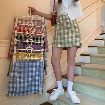 Buy Trendy Style Women's Skirt Sweet Girl School Plaid Pleated Skirt Yellow • 14.76£
