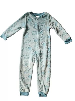 Buy COOKIE MONSTER Boy Or Girl Sleeper Pajamas Size 5T EUC Soft Fleece Velour  • 9.48£