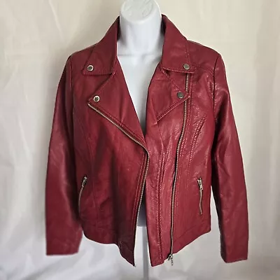 Buy Forever 21 Faux Leather Jacket Women Size Biker Motto Small • 19.20£