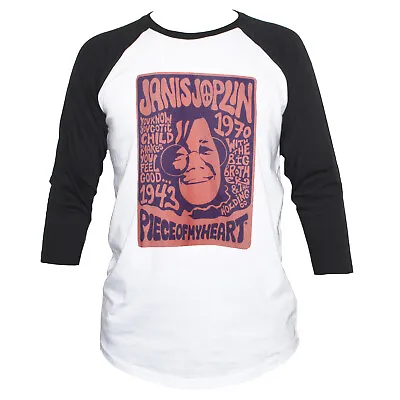 Buy Janis Joplin Rock Blues Jazz T Shirt 3/4 Sleeve Baseball Unisex Size S-XL • 21£