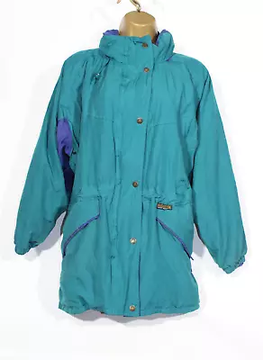 Buy Vintage Regatta Jacket Coat 14 Green Purple Windbreaker Mid-Length Womens • 19.99£
