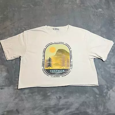 Buy Techstyles Yosemite California Crop Crewneck T-Shirt Size Medium **TINY FLAW** • 18.90£