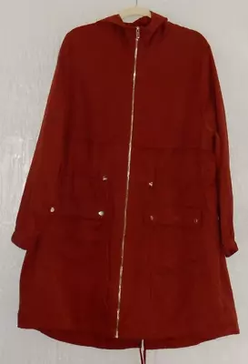 Buy Women's Size 20 Next Rust Hooded Unlined Summer Parka Jacket Vgc • 16£
