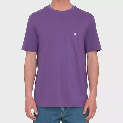 Buy VOLCOM - Mens Stone Blanks T-Shirt - Deep Purple - Summer Short Sleeve Top • 25£