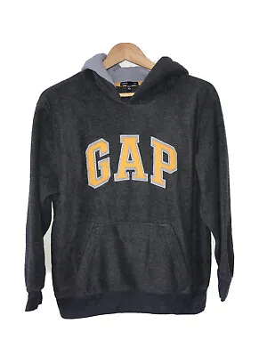 Buy GAP KIDS Grey Hoodie Yellow Spell Out Fleece Pullover Boys 12-13 Years • 14.99£