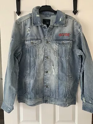Buy AC/DC DistressDenim Jacket Men 1981 For Those About To Rock*North America Tour • 115£