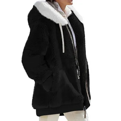 Buy Womens Winter Warm Fleece Hoodies Coat Jacket Ladies Outwear Overcoat Plus Size • 17.99£