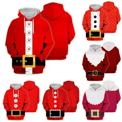 Buy Santa Claus 3D Hoodies MERRY CHRISTMAS Cosplay Adult Sweatshirts Jacket Costumes • 14.40£