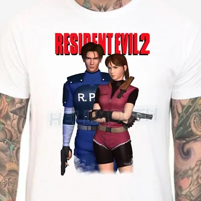 Buy Resident Evil 2 T-shirt - Mens & Women's Sizes S-XXL - Leon Claire Retro 1998 • 15.99£