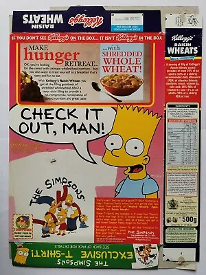 Buy 1997 Kelloggs Cereal Raisin Wheats The Simpsons T Shirt Packet Box - Complete • 9.99£