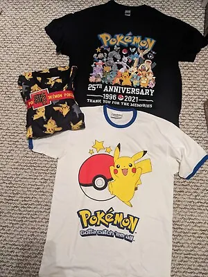 Buy Pokemon T Shirt Large Bundle And P-js Medium  • 15£
