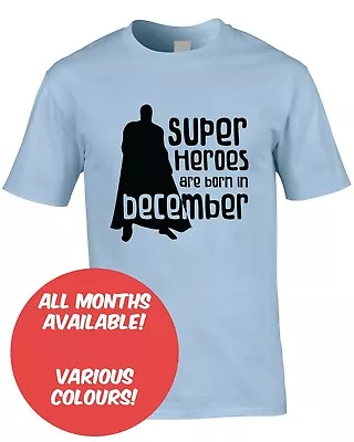 Buy Superhero Born In Men's T-Shirt Birthday Any Month Hero Dad Funny Gift Comic  • 11.99£