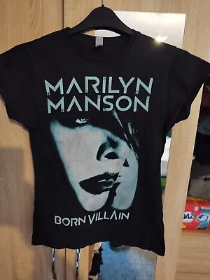 Buy Marilyn Manson Born Villain Tour T-Shirt Ladies M Short Sleeve Graphic 2012 • 10£