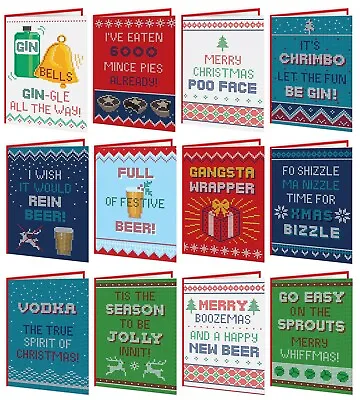 Buy Multipack 12 Funny Christmas Xmas Cards Witty Amusing Comedy Humour Novelty Joke • 12.99£
