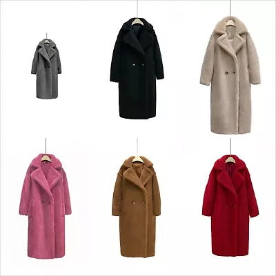 Buy Ladies Long Coat Teddy Bear Fleece Full Length Thick Warm Sherpa Women Jacket • 48.50£