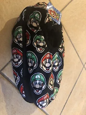 Buy Fuzzy Babba Super Mario Men Size L / XL 10-12 Slipper Sock Walmart Nintendo Game • 17.50£