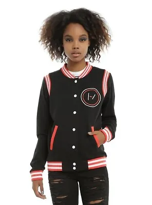 Buy Twenty One Pilots Juniors Blurry Face Logo Varsity Jacket New 2XL • 19.07£
